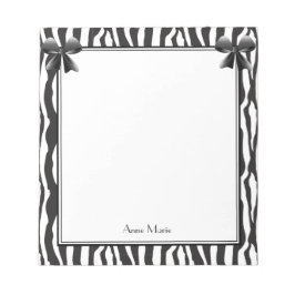 Schwarze Bogen mit schwarzem Zebrastreifen-Muster Notizblock