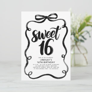 Schwarze Bogen Whimsical Sweet 16. Geburtstag Einladung