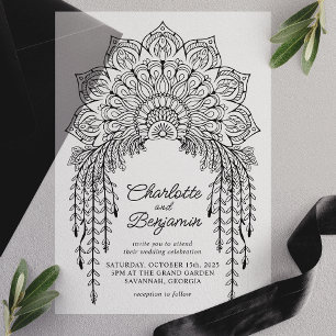 Schwarze Boho-Mandala-Moderne Hochzeit