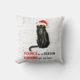 Schwarze Bombay Cat Wasserfarbe Weihnachten Kissen