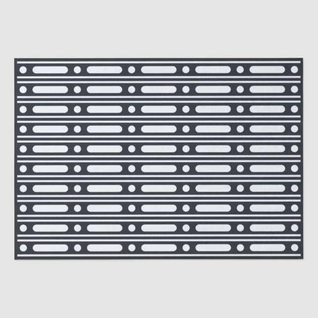 Schwarze Bone-Inlay-Punkte-Rand-Dekorationspapier Seidenpapier (Vorderseite)