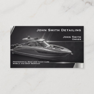 Schwarze Boot Yacht Detailing Washing Reparatur Visitenkarte