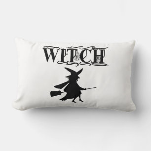 Schwarze böse fliegende Hexe Halloween Lendenkissen