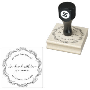 Schwarze Botanische Kleider Custom Moderne Typogra Gummistempel
