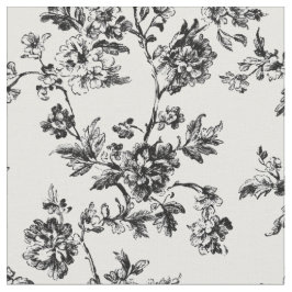 Schwarze botanische Wein-Toile Stoff