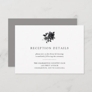 Schwarze Bouquet Wasserfarben Blumenzwiebelempfang Einladung