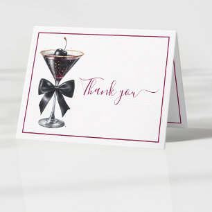 Schwarze Bowle Kirsch Cocktail Martini Dankeskarte