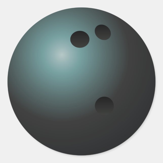Schwarze Bowling-Ball-Sticker Runder Aufkleber (Vorderseite)