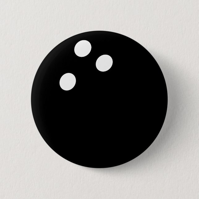 schwarze Bowlingsballikone Button (Vorderseite)
