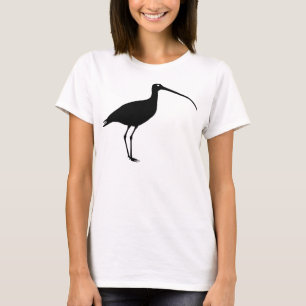 Schwarze Brachvogel-Vogel-Grafik T-Shirt