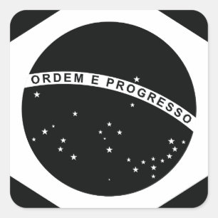 Schwarze Brasilien-Landesflagge Quadratischer Aufkleber