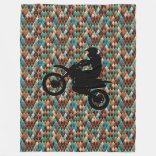 Schwarze braune blaue abstrakte Motocross-Flanelld Fleecedecke
