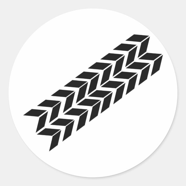 schwarze Bremsspurikone Runder Aufkleber (Vorderseite)