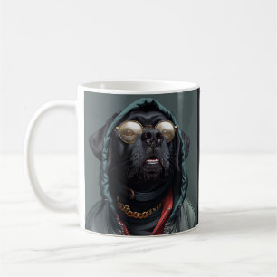 Schwarze Bulldogge großer Hund Kaffeetasse