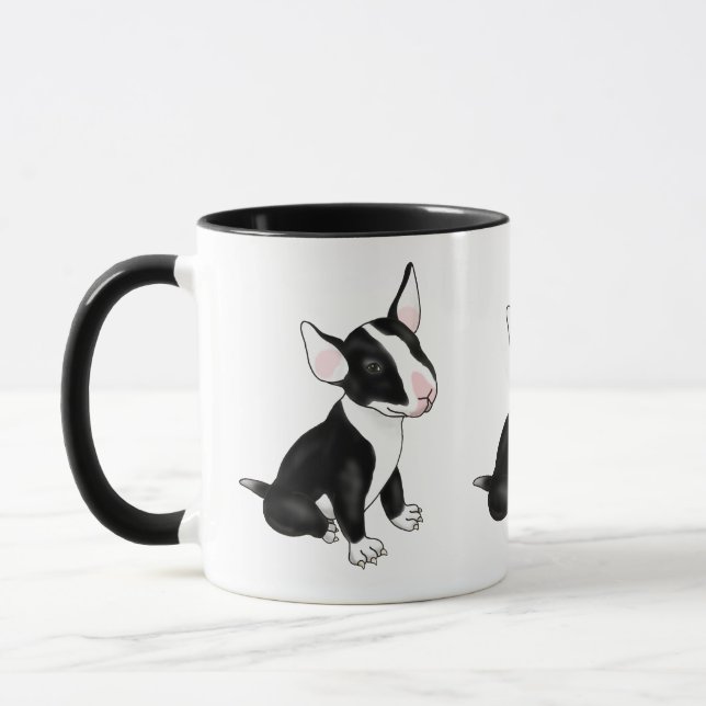 Schwarze Bullen Terrier Welpe Tasse (Links)