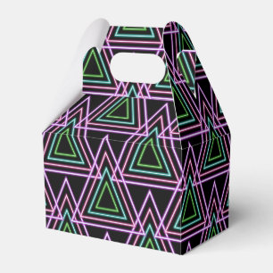Schwarze Bunte Retro-80er-Neon-Geometrie-Dreiecke Geschenkschachtel
