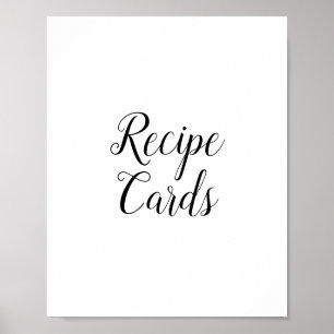 Schwarze Calligraphie-Rezeptionskarten-Zeichen Poster