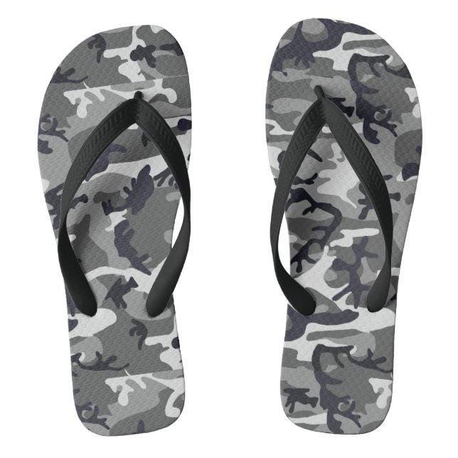 Schwarze Camouflage Flip Flops (Fußbett)