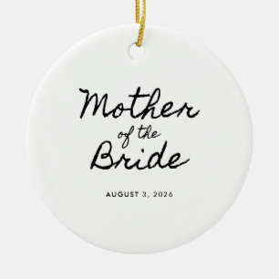 Schwarze Casual-Kalligrafie Mutter der Braut Keramik Ornament