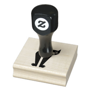 SCHWARZE CAT-HINTERN-FUNNIERENDE RUBBER-BRIEFMARKE GUMMISTEMPEL
