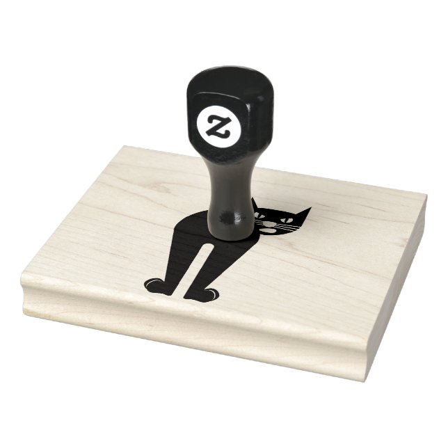SCHWARZE CAT-HINTERN GROSSE RUBBER-BRIEFMARKE GUMMISTEMPEL (Stempel)