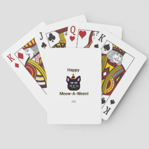 Schwarze Cat-Meow-A-Ween-Playing Cards Spielkarten