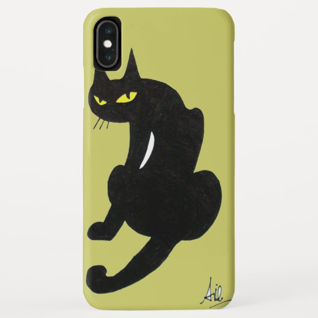 SCHWARZE CAT NINJA Gelb Case-Mate iPhone Hülle (Rückseite)