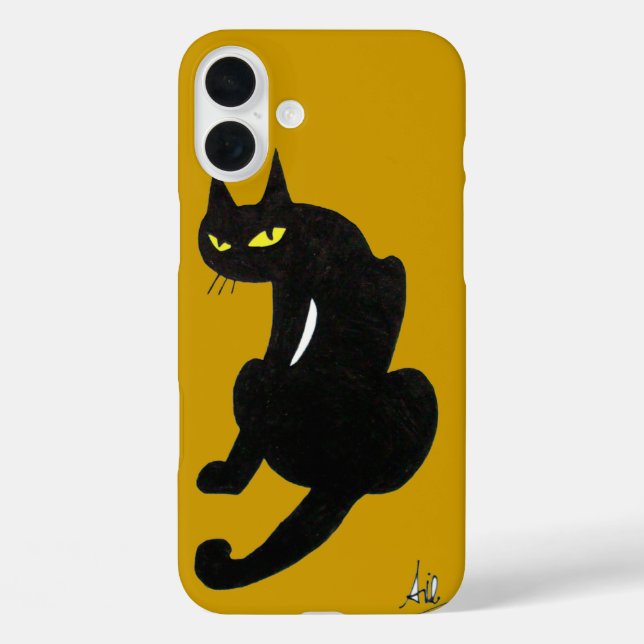 SCHWARZE CAT NINJA Gelb Case-Mate iPhone Hülle (Rückseite)