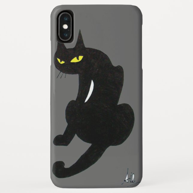 SCHWARZE CAT NINJA Grau Case-Mate iPhone Hülle (Rückseite)