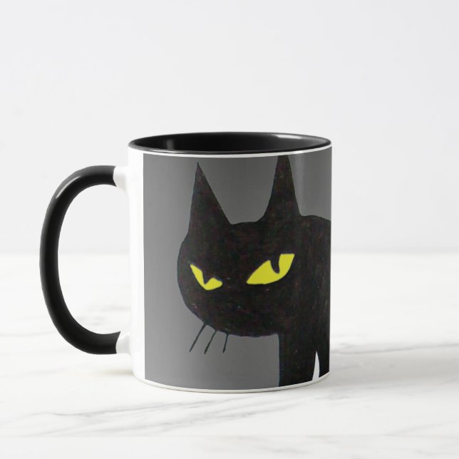 SCHWARZE CAT NINJA Grau Tasse (Links)
