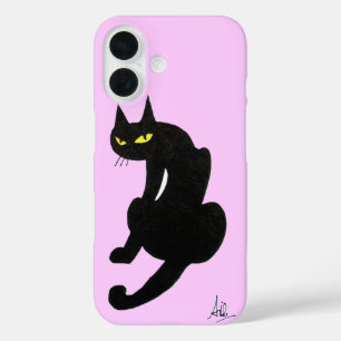 SCHWARZE CAT NINJA Pink Lilac iPhone 16 Hülle