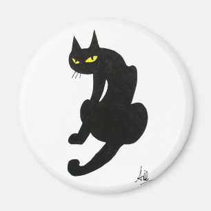 SCHWARZE CAT NINJA Weiß Magnet