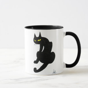SCHWARZE CAT NINJA Weiß Tasse