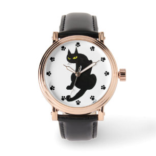 SCHWARZE CAT NINJA WRIST WATCH ARMBANDUHR