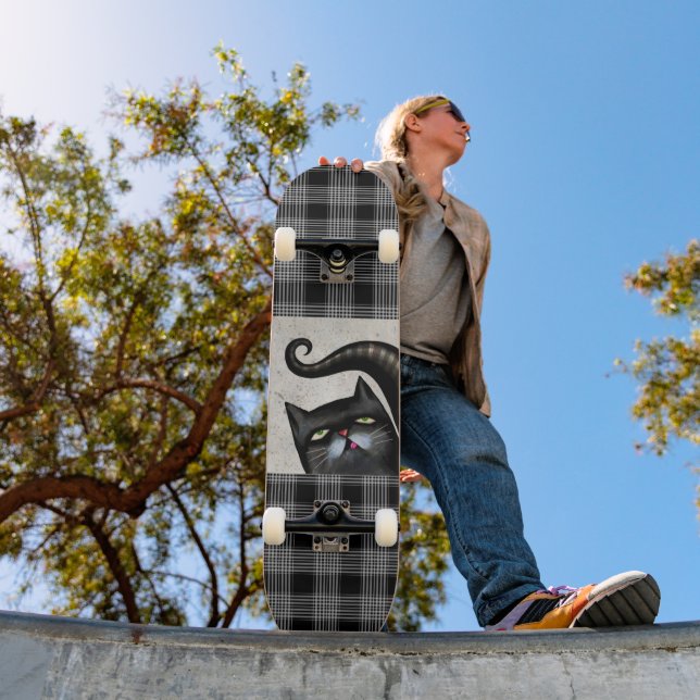 SCHWARZE CAT-Skateboarddecke Skateboard (Außenbereich 1)