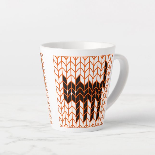 SCHWARZE CAT STRICK Latte Tasse (Rechte Ecke)