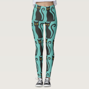 SCHWARZE CAT-YOGA-PANTE LEGGINGS
