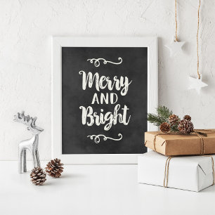 Schwarze Chalkboard-Weihnachtsmauer Poster