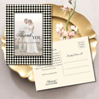 Schwarze Checks Altes Geld Foto Hochzeit Danke