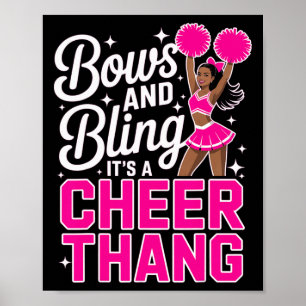 Schwarze Cheerleaderin verbeugt sich Cheer Melanin Poster