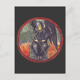 Schwarze Cherubim-Engel Postkarte