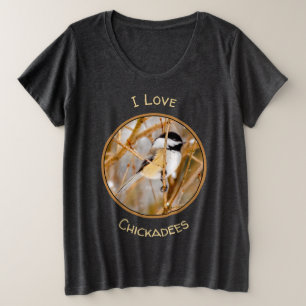 Schwarze Chickade - Original-Foto Große Größe T-Shirt