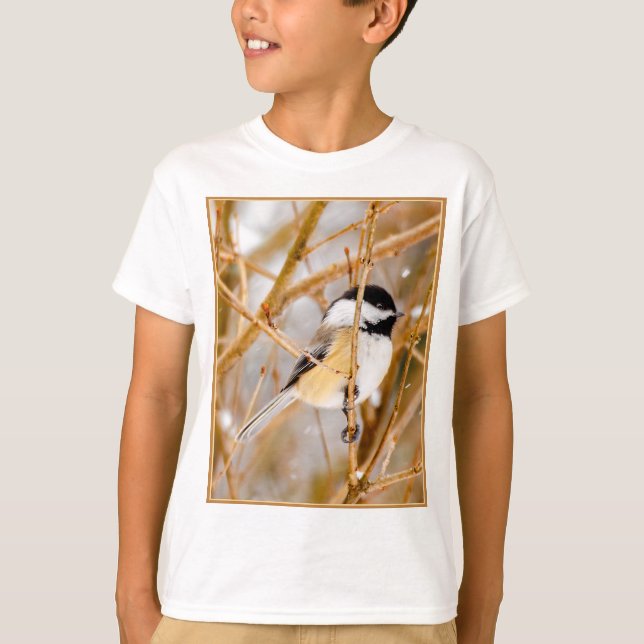 Schwarze Chickade - Original-Foto T-Shirt (Vorderseite)