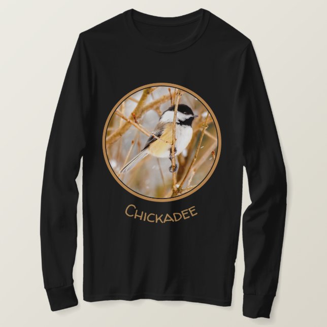Schwarze Chickade - Original-Foto T-Shirt (Design vorne)