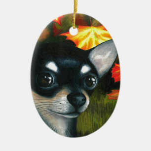 Schwarze Chihuahua des Hund101 Keramikornament
