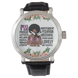 Schwarze Christliche Melanin Frauen beten Armbanduhr