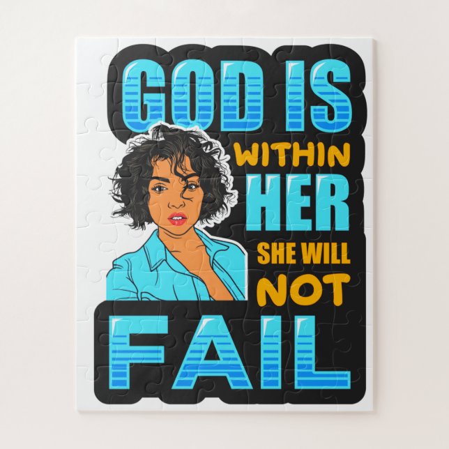 Schwarze Christliche Melanin Schwestern Mädchen Za Puzzle (Vertikal)