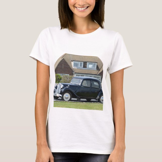 Schwarze Citroen-Zugkraft Avant T-Shirt (Vorderseite)