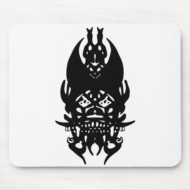 Schwarze Clown-Mausunterlage Mousepad (Vorne)