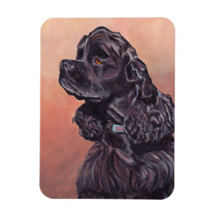 Schwarze Cocker spaniel-Hundekunst-flexibler Magnet